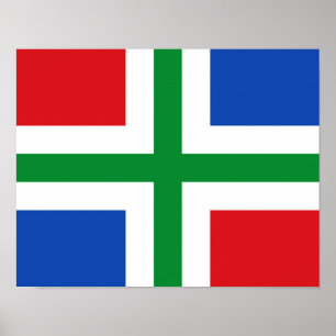 Póster Bandera de Groningen (provincia)