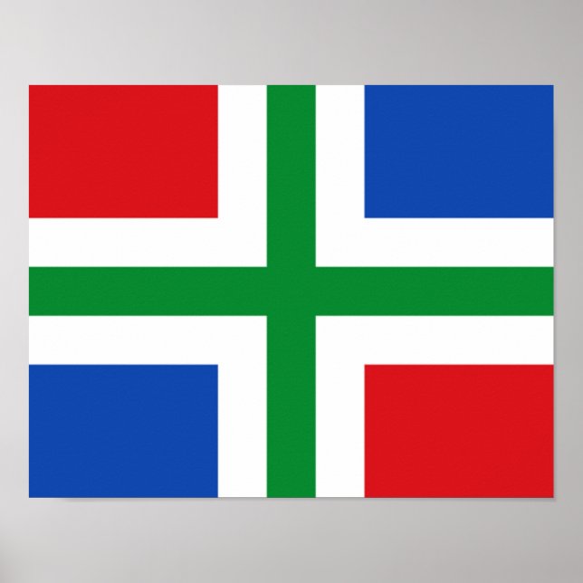 Póster Bandera de Groningen (provincia) (Frente)