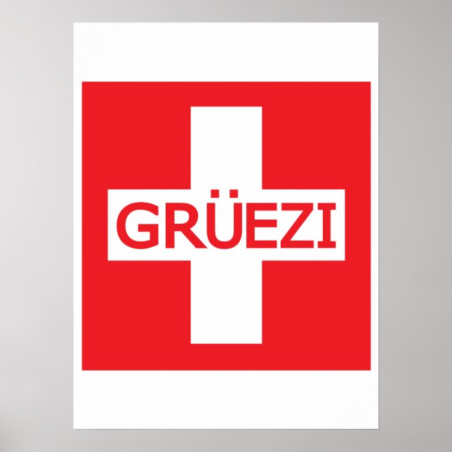 Póster Bandera de Gruezi Suiza (Frente)