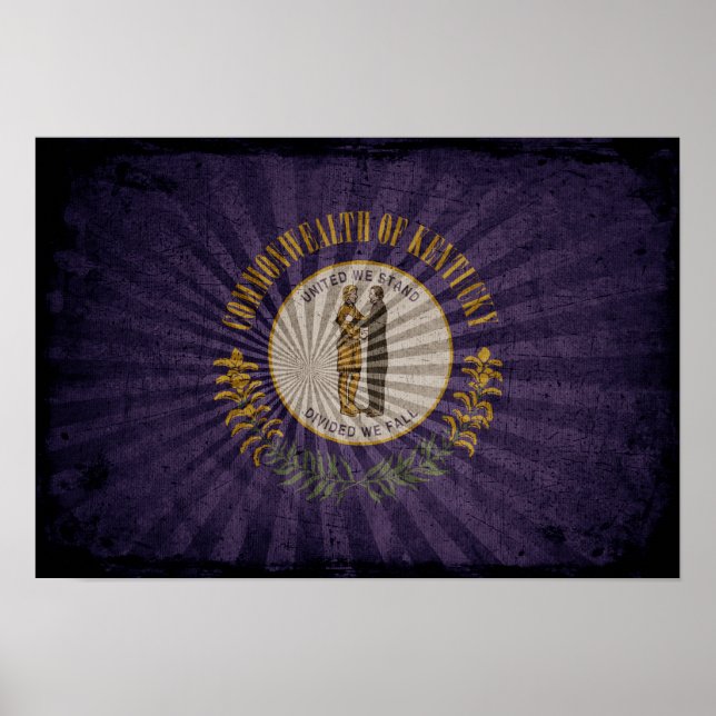 Póster Bandera de Guay Grunge Kentucky (Frente)