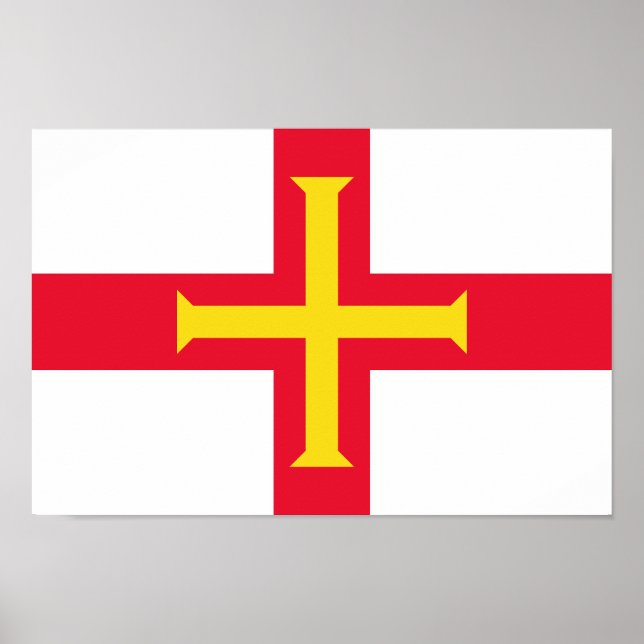 Póster Bandera de Guernsey (Frente)