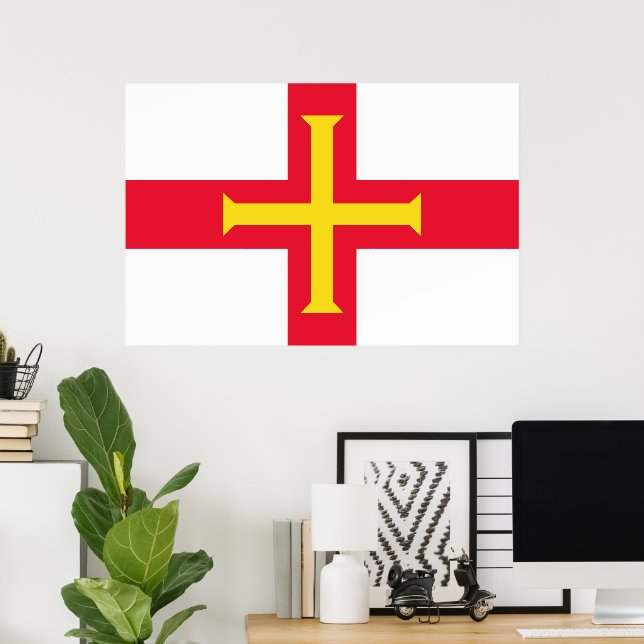 Póster Bandera de Guernsey (Oficina en casa)