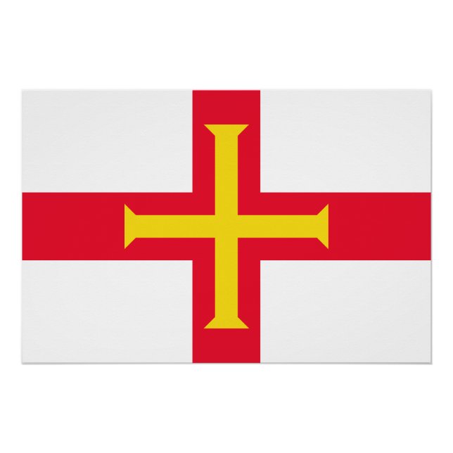 Póster Bandera de Guernsey (Anverso)