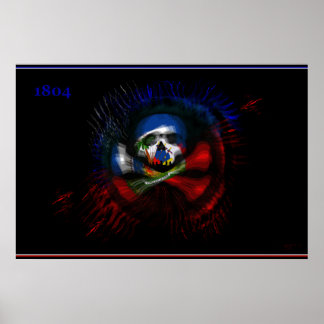Póster Bandera de guerra haitiana - DRAPO TOUSSAINT - Dra