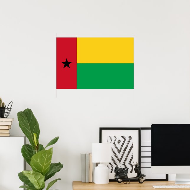 Póster Bandera de Guinea-Bissau (Oficina en casa)