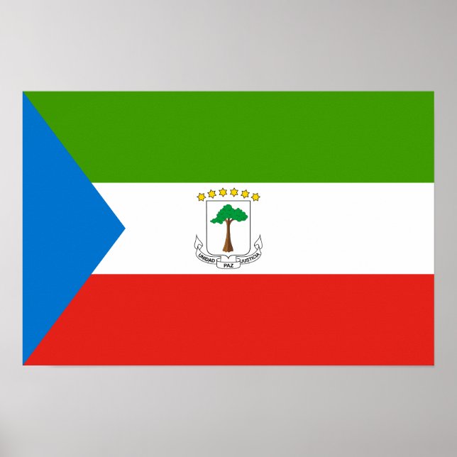 Póster Bandera de Guinea Ecuatorial (Frente)