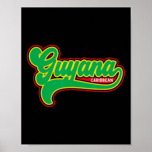 Póster Bandera de Guyana Guyanés Vacaciones Caribe Crucer