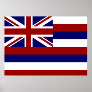 Póster Bandera de Hawaii