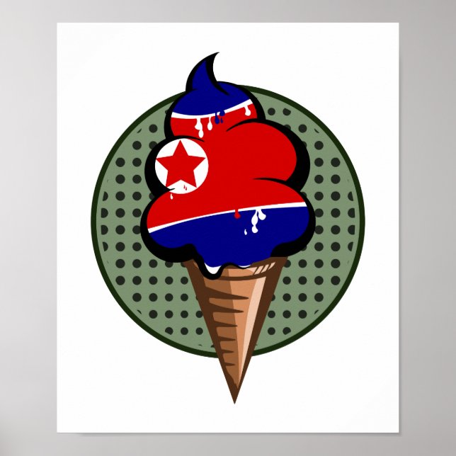 Póster Bandera de helados de la República Popular Democrá (Frente)