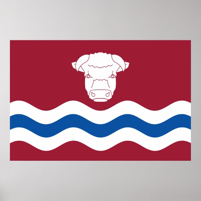 Póster Bandera de Herefordshire (condado del Reino Unido) (Frente)