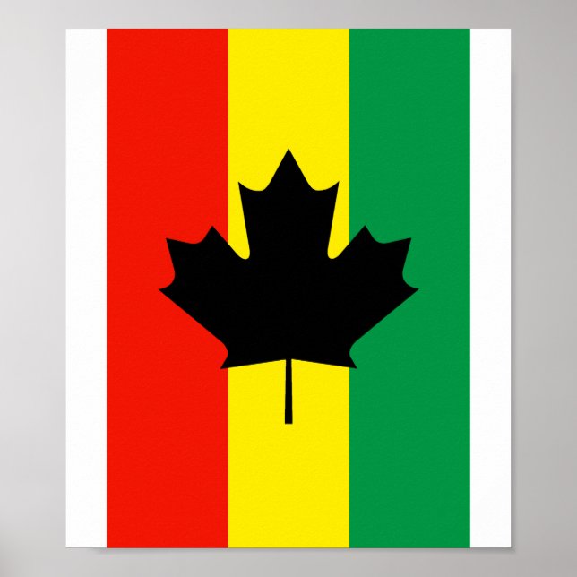Póster Bandera de hoja de arce de rasta reggae (Frente)