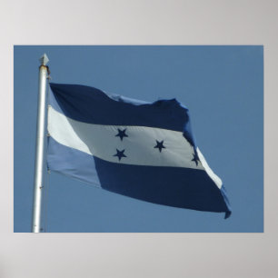 Póster bandera de honduras