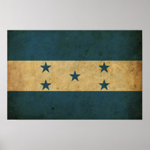Póster Bandera de Honduras de época