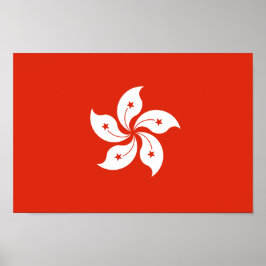 Póster Bandera de Hong Kong Bauhinia Blakeana HK
