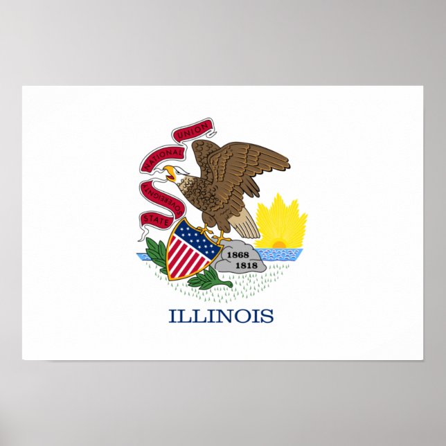 Póster Bandera de Illinois (Frente)