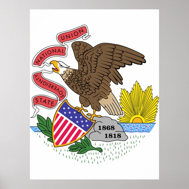 Póster Bandera de Illinois (Frente)