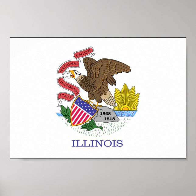 Póster Bandera de Illinois (Frente)