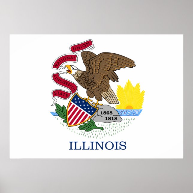 Póster Bandera de Illinois (Frente)