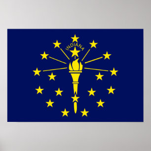 Póster Bandera de Indiana