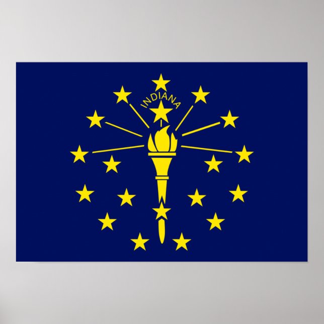 Póster Bandera de Indiana (Frente)