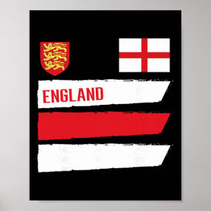 Póster Bandera de Inglaterra Fanático Fútbol Inglés Hombr