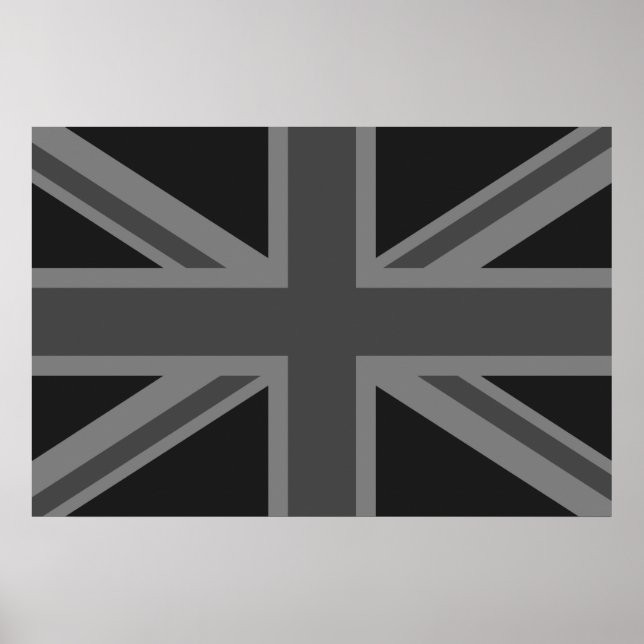 Póster Bandera de Inglaterra Gris negro (Frente)