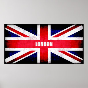 Póster Bandera de Inglaterra retro / Jack de Unión