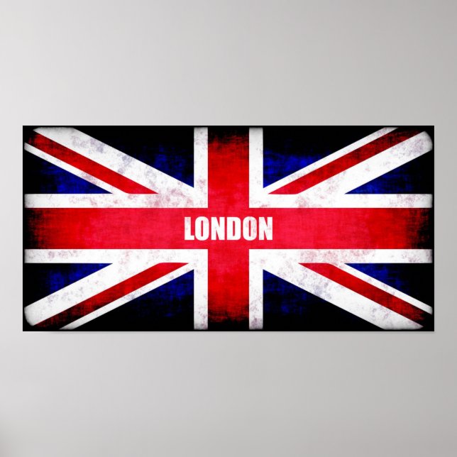 Póster Bandera de Inglaterra retro / Jack de Unión (Frente)