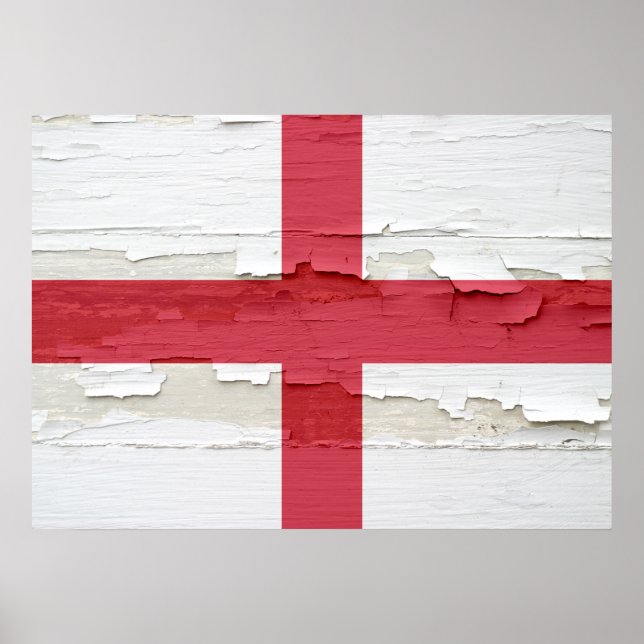 Póster Bandera de Inglaterra Weathered (Frente)