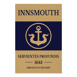 Póster Bandera de Innsmouth - Servientes Profundis Est. 1