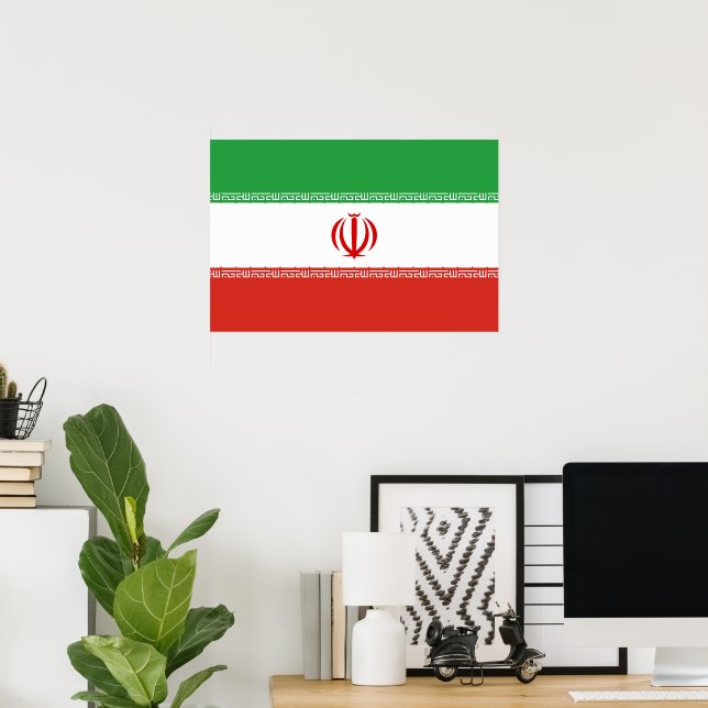 Póster Bandera de Irán (Oficina en casa)
