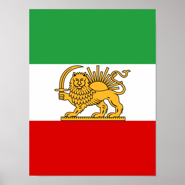 Póster Bandera de Irán (1964–1980) (Frente)