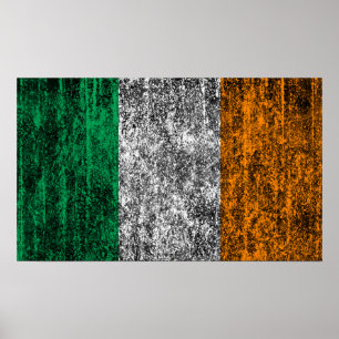 Póster bandera de Irlanda