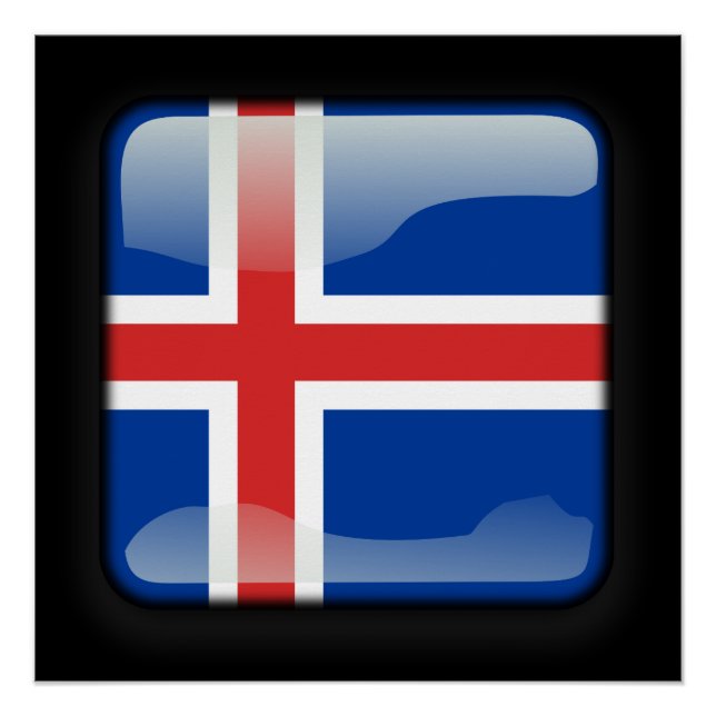 Póster Bandera de Islandia (Anverso)