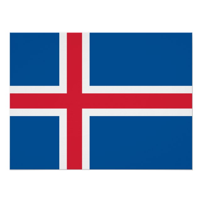 Póster Bandera de Islandia (Anverso)