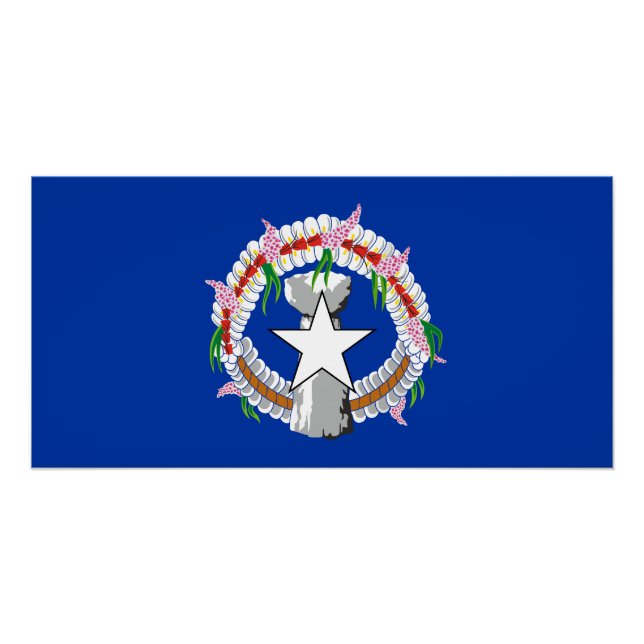 Póster Bandera de Islas Marianas del Norte (Anverso)