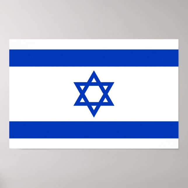 Póster Bandera de Israel - Bandera israelí - Estrella de  (Frente)
