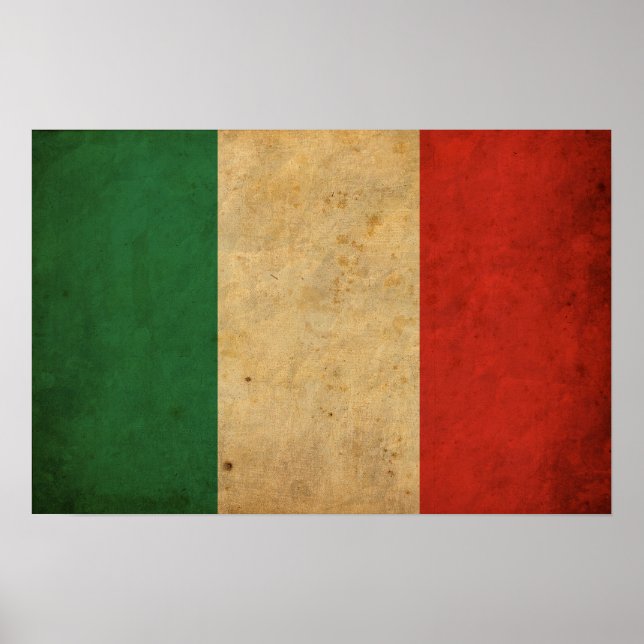 Póster Bandera de Italia de época (Frente)