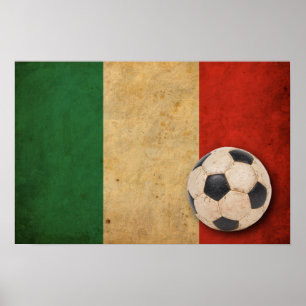 Póster Bandera de Italia del vintage