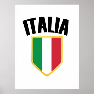Póster Bandera de Italia Escudo