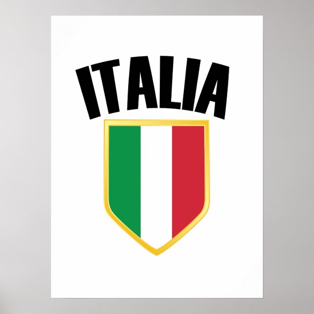 Póster Bandera de Italia Escudo (Frente)
