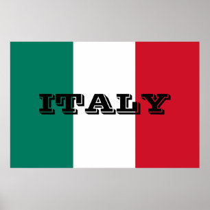 Póster Bandera de Italia Italia IL italiano Tricolore