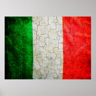 Póster Bandera de Italia quebrada