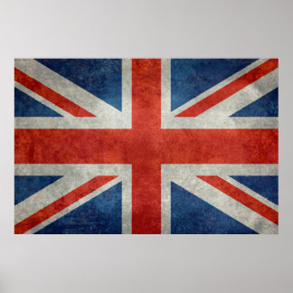 Póster Bandera de Jack de la Unión del Reino Unido en tex