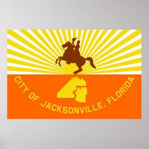 Póster Bandera de Jacksonville Florida Estados Unidos A
