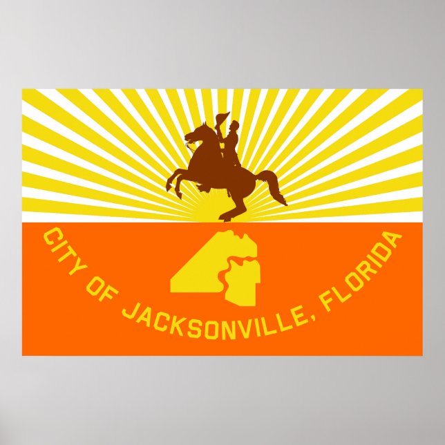 Póster Bandera de Jacksonville Florida Estados Unidos A (Frente)