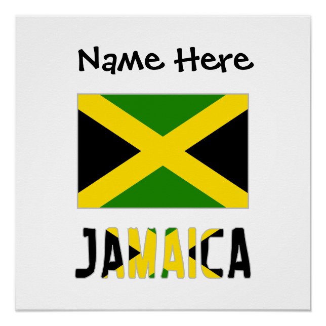 Póster Bandera de Jamaica Personalizada  (Anverso)