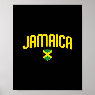 Póster Bandera de Jamaica Souvenir Deportivo Vintage de J