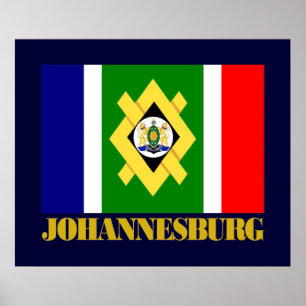 Póster Bandera de Johannesburg