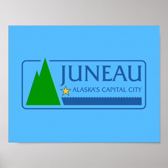 Póster Bandera de Juneau, Poster de Alaska (Frente)
